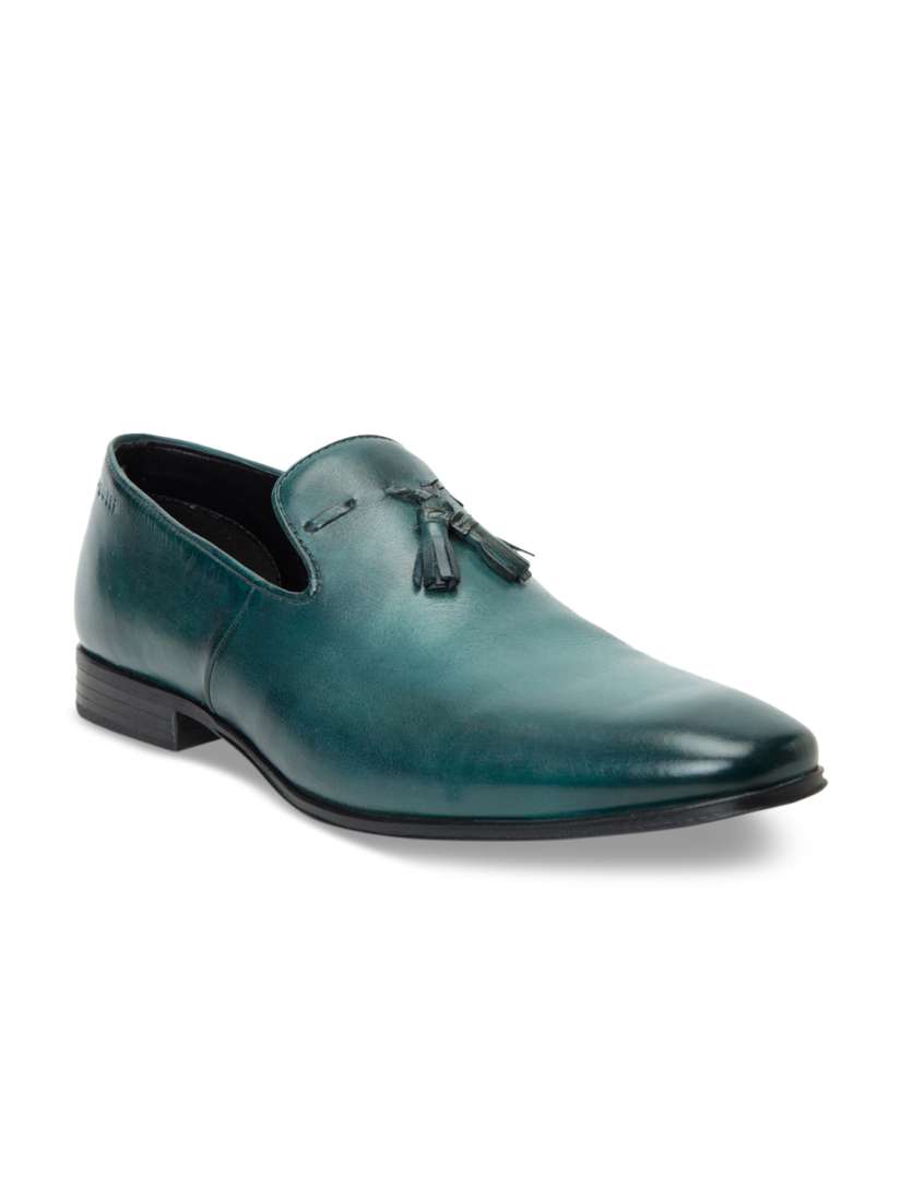 Buy Bugatti Men Teal Blue Leather Semiformal Slip Ons Formal Shoes for Men 8239233 Myntra