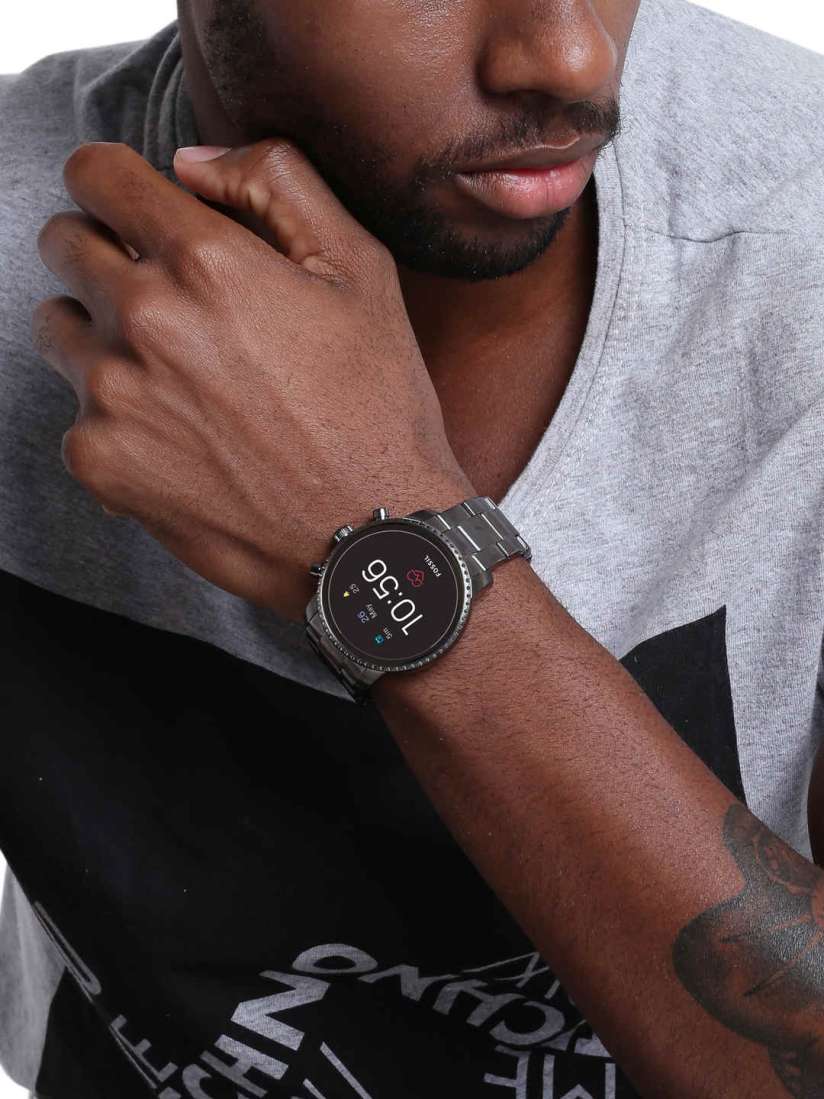 Buy Fossil Q Explorist HR Gunmetal Smart Watch FTW4012 Smart Watches for Men 8299393 Myntra