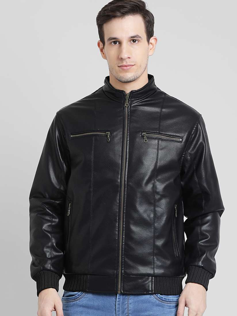 Buy COBB Men Black Solid Lightweight Leather Jacket Jackets for Men 8341131 Myntra