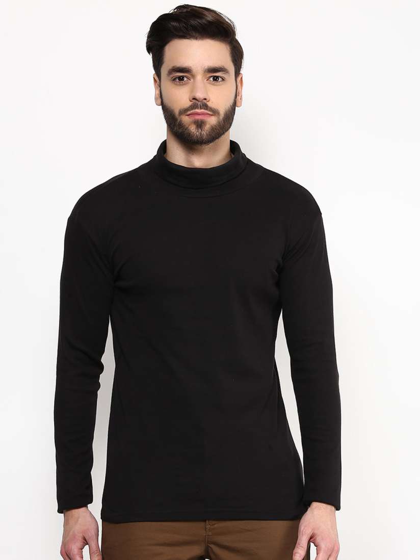 Mens black turtleneck t shirt outlet
