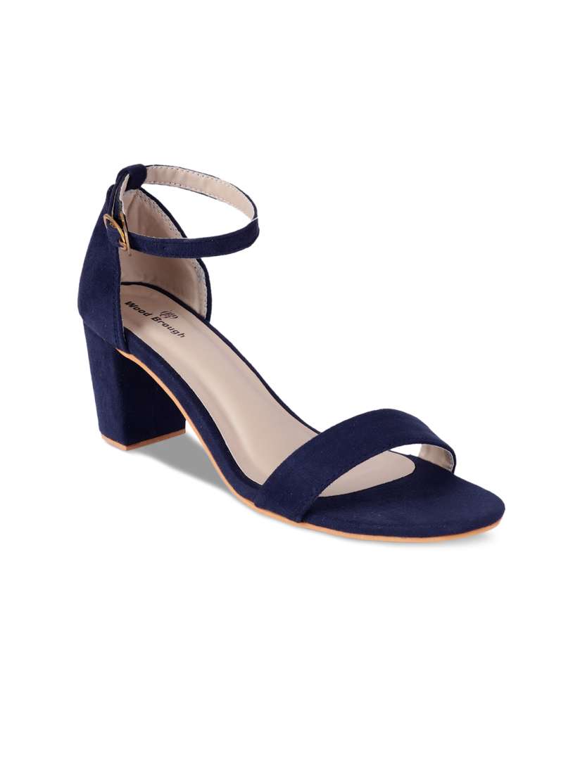 Buy Wood Brough Women Blue Solid Heels Heels for Women 8085945 Myntra
