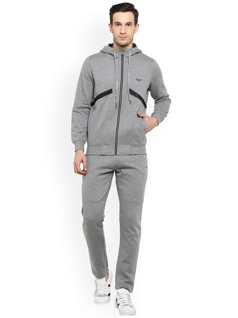 Buy Monte Carlo Men Grey Solid Tracksuit Tracksuits for Men