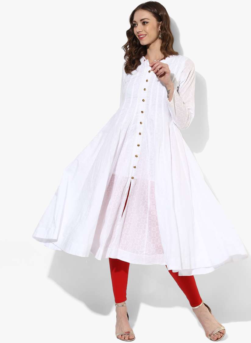 Sangria white anarkali top