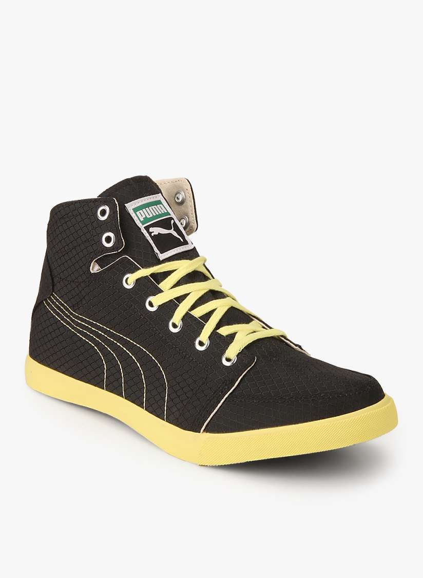 Buy Puma Men Black Solid Canvas High Top Sneakers Casual Shoes for Men 7174396 Myntra