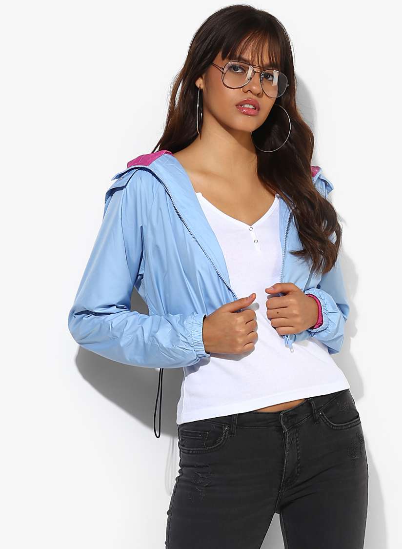 Buy Light Blue Solid Winter Jacket Jackets for Women 7180804 Myntra