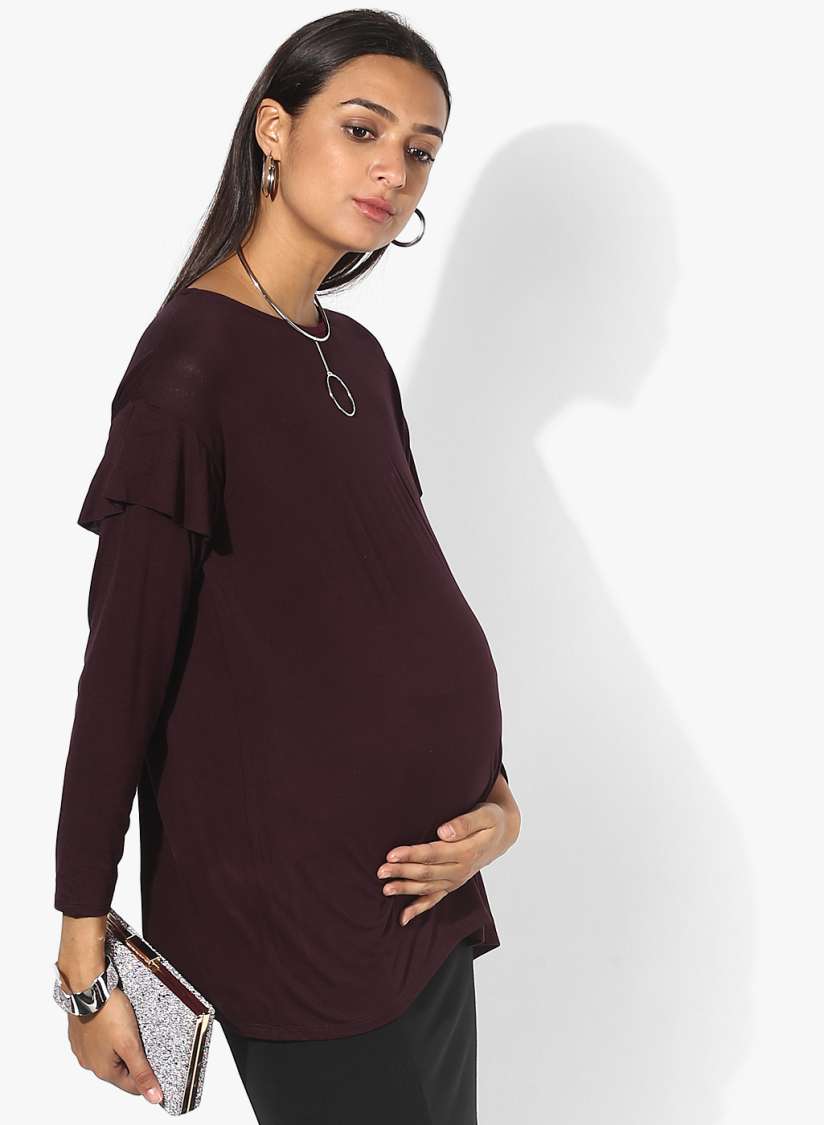 Buy DOROTHY PERKINS Women Wine Coloured Solid Maternity Top Tops for Women 7444865 Myntra