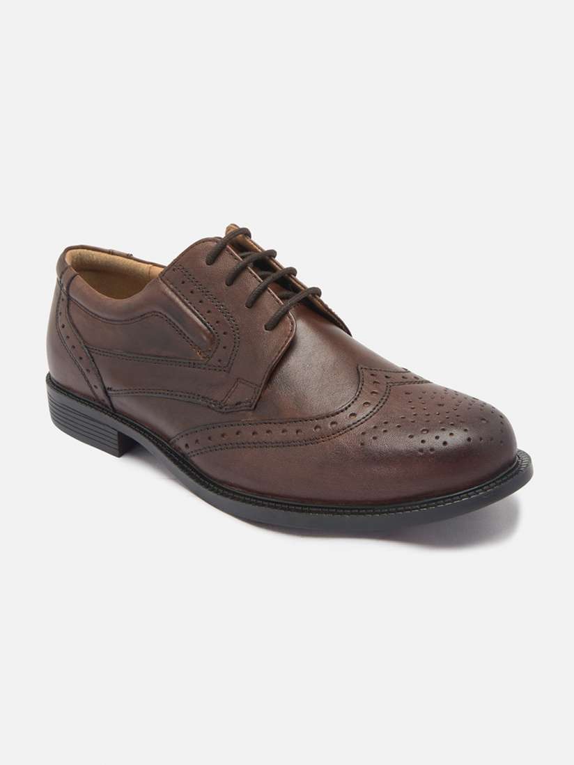 Buy NOBLE CURVE Men Brown Leather Formal Brogues Formal Shoes for Men 8459271 Myntra