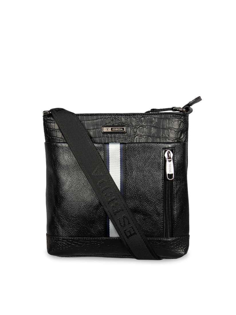 Buy ESBEDA Black Textured Messenger Bag Messenger Bag for Men 8469493 Myntra