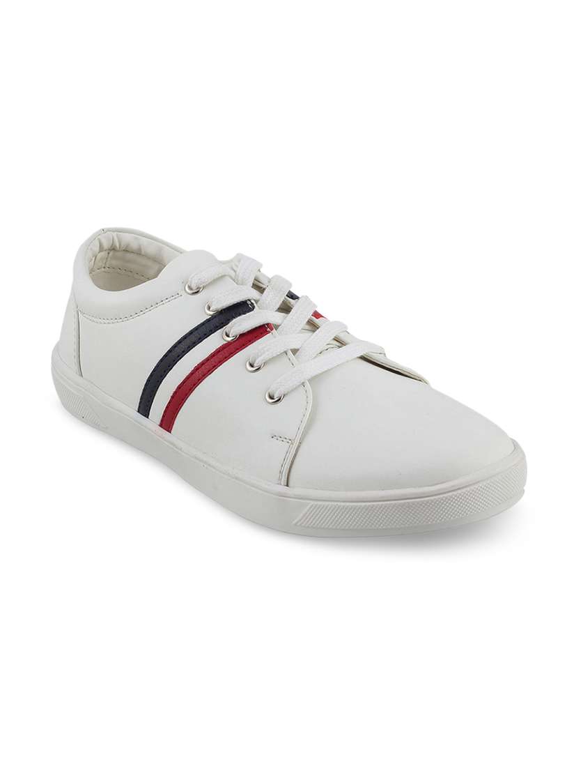 Buy Mochi Boys White Striped Sneakers Casual Shoes for Boys 8500753 Myntra