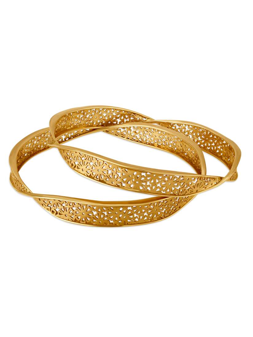 Buy Mia by Tanishq Set of 2 14KT Yellow Gold Bangles Bangle Gold for Women 8500479 Myntra
