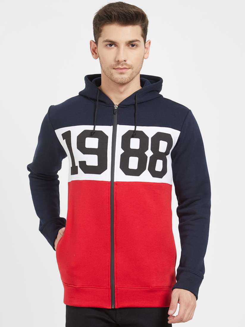 Buy URBAN ESTILO Men Navy Blue Colourblocked Lightweight Hooded Varsity Jacket Jackets for Men 8567931 Myntra