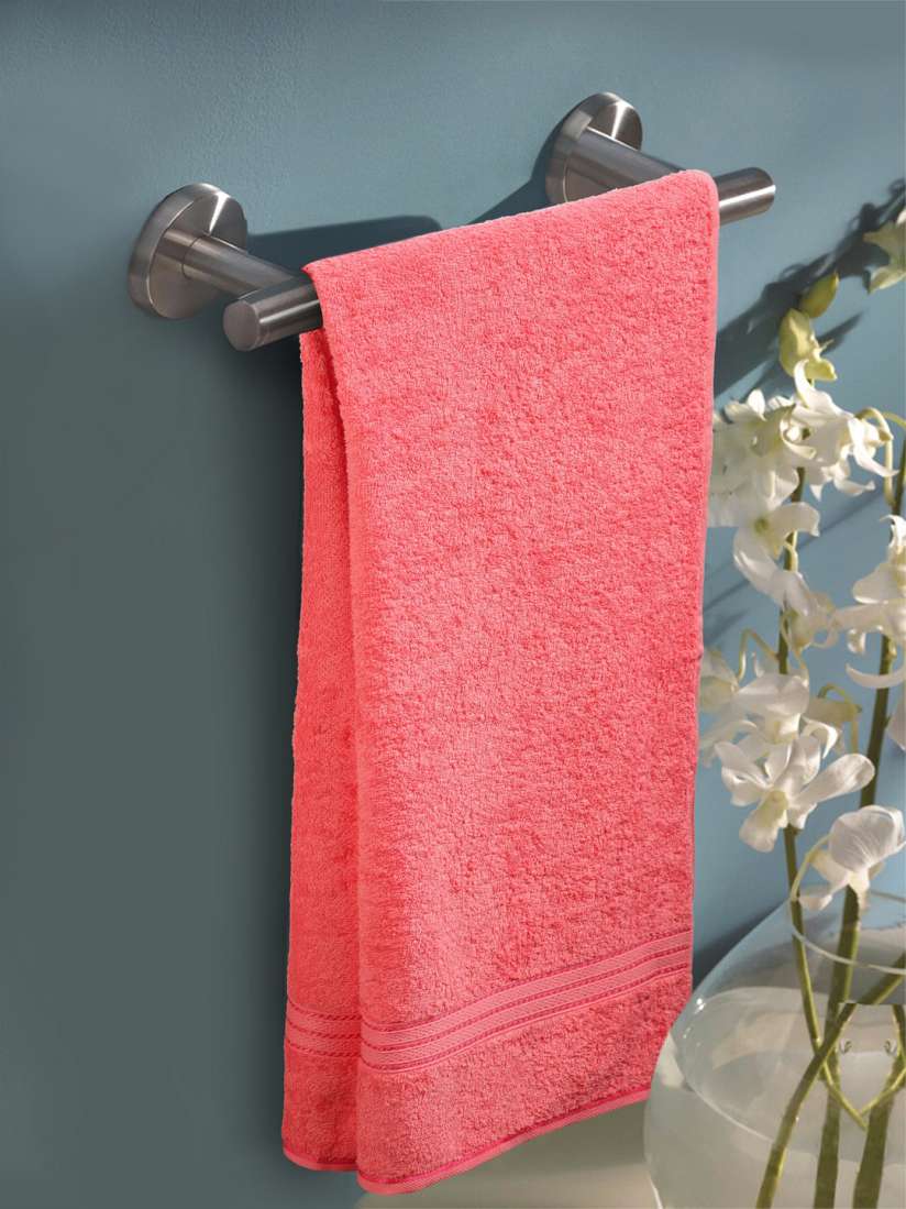 Buy MYTRIDENT Coral Pink 380 GSM Cotton Bath Towel Bath Towels for Unisex 8637725 Myntra