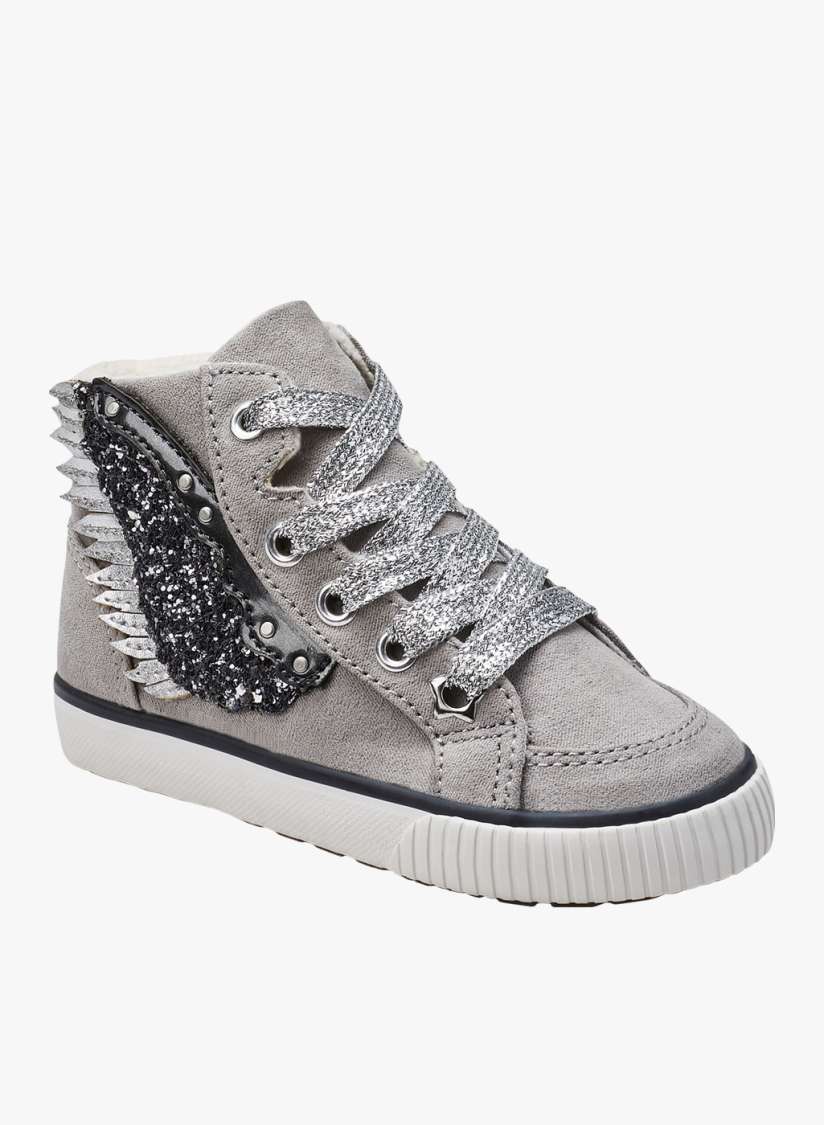 Grey embellished shoes discount