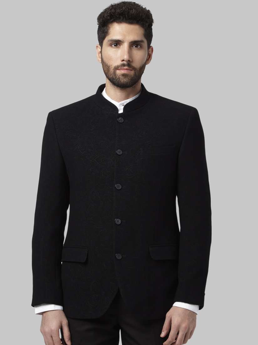 Buy Raymond Men Black Solid Formal Bandhgala Suit Suits for Men 8395837 Myntra