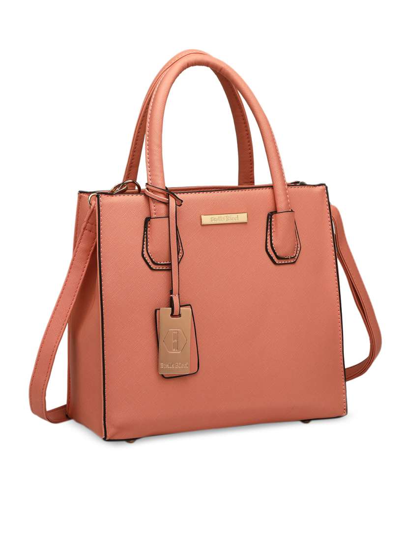 Buy Stella Ricci Peach Coloured Solid Handheld Bag Handbags for Women 8376037 Myntra