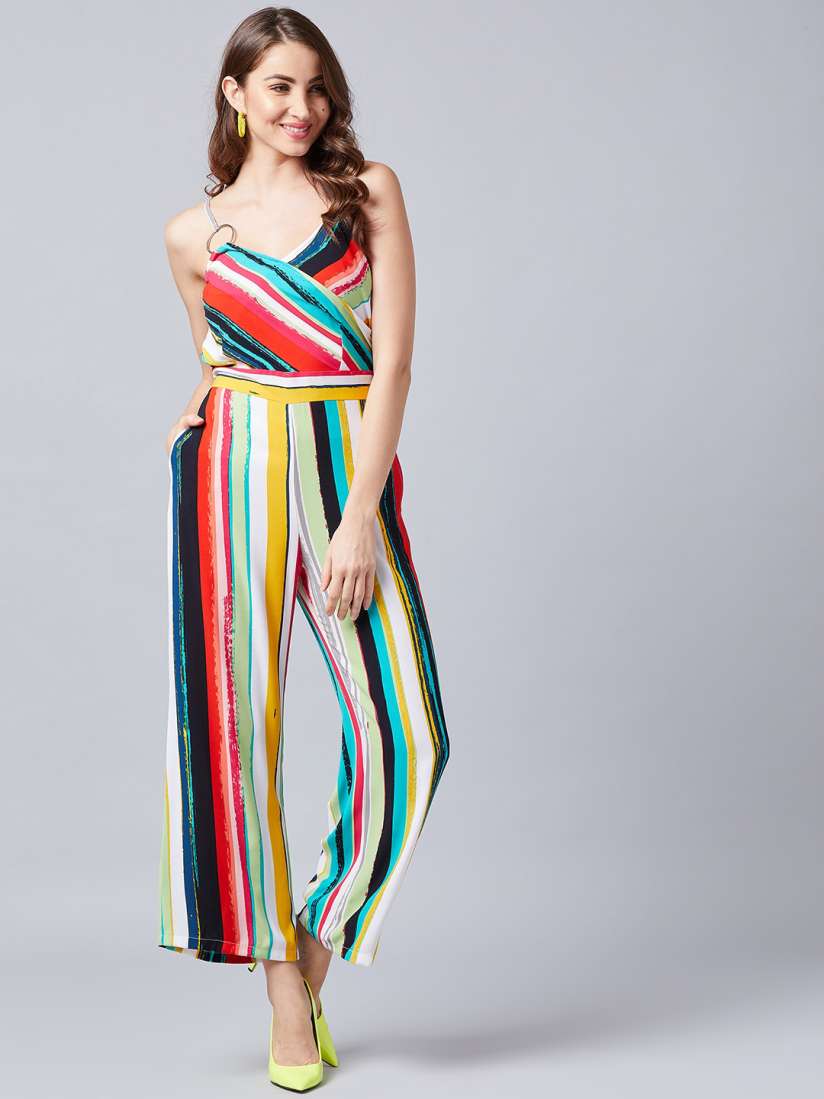 Striped jumpsuit myntra new arrivals