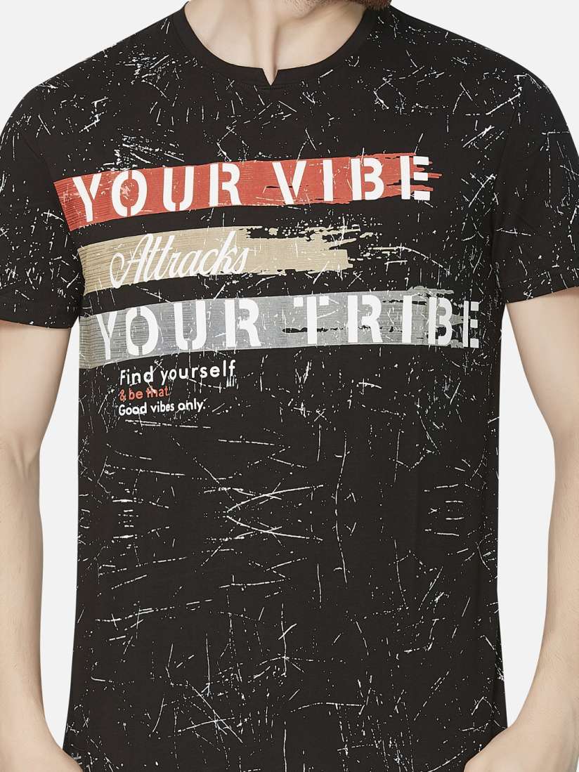 Buy KOZZAK Men Black Printed Round Neck Slim Fit T shirt Tshirts for Men 10794818 Myntra