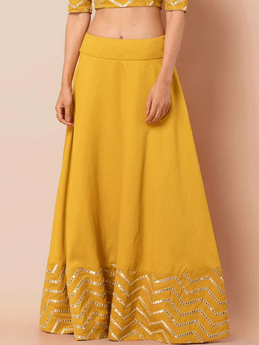 Yellow skirt myntra cheap