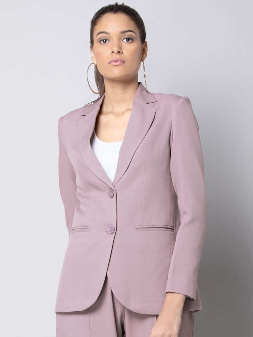 Buy FabAlley Women Purple Solid Single Breasted Tailored Fit Blazer Blazers for Women 10891828 Myntra