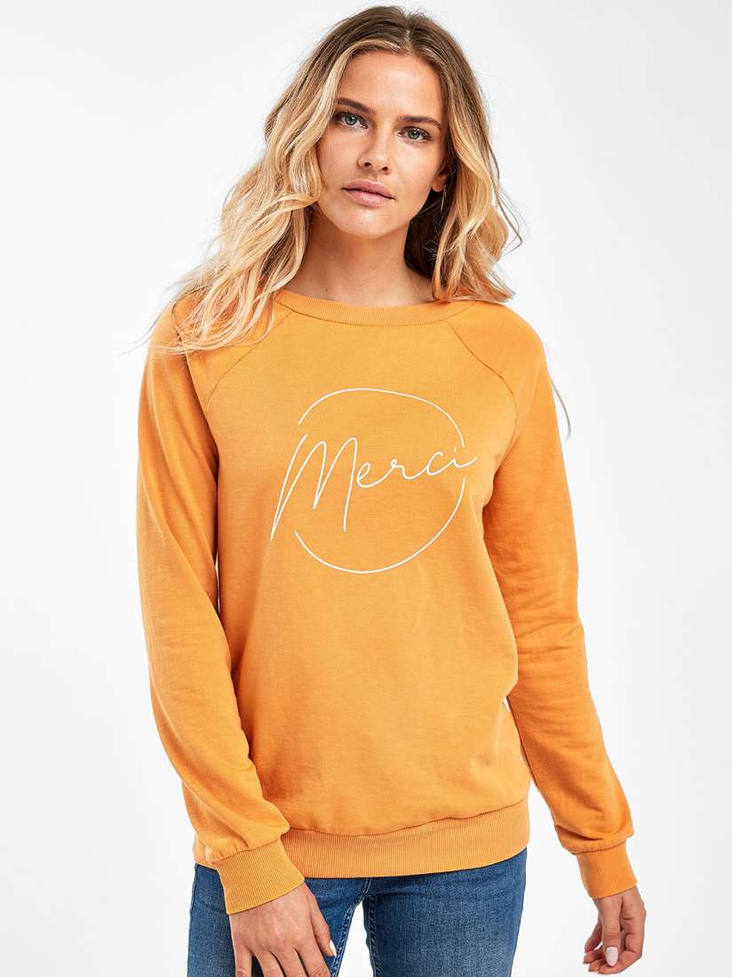 Buy next Women Mustard Yellow Printed Longline Sweatshirt Sweatshirts for Women 10898496 Myntra