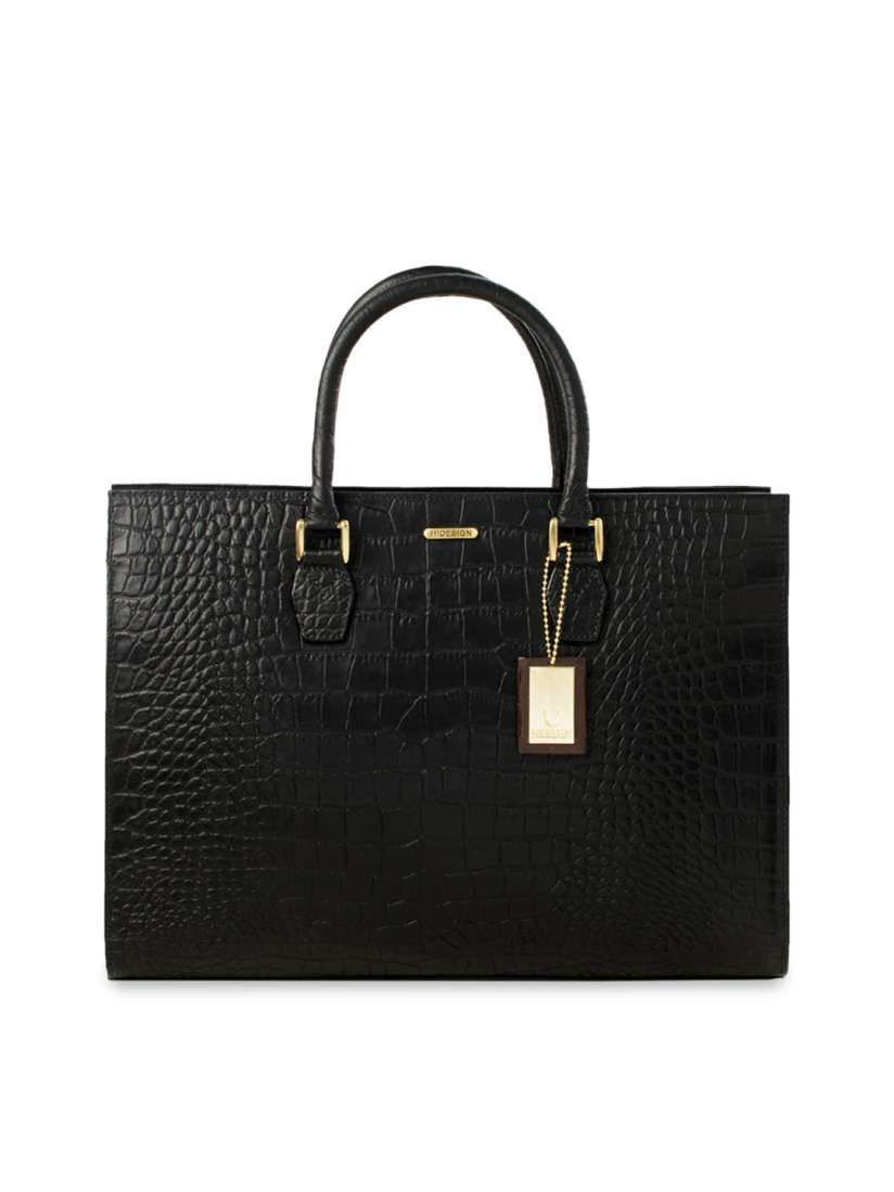 Buy Hidesign Black Crocodile Skin Textured Leather Handheld Bag Handbags for Women 10984304 Myntra