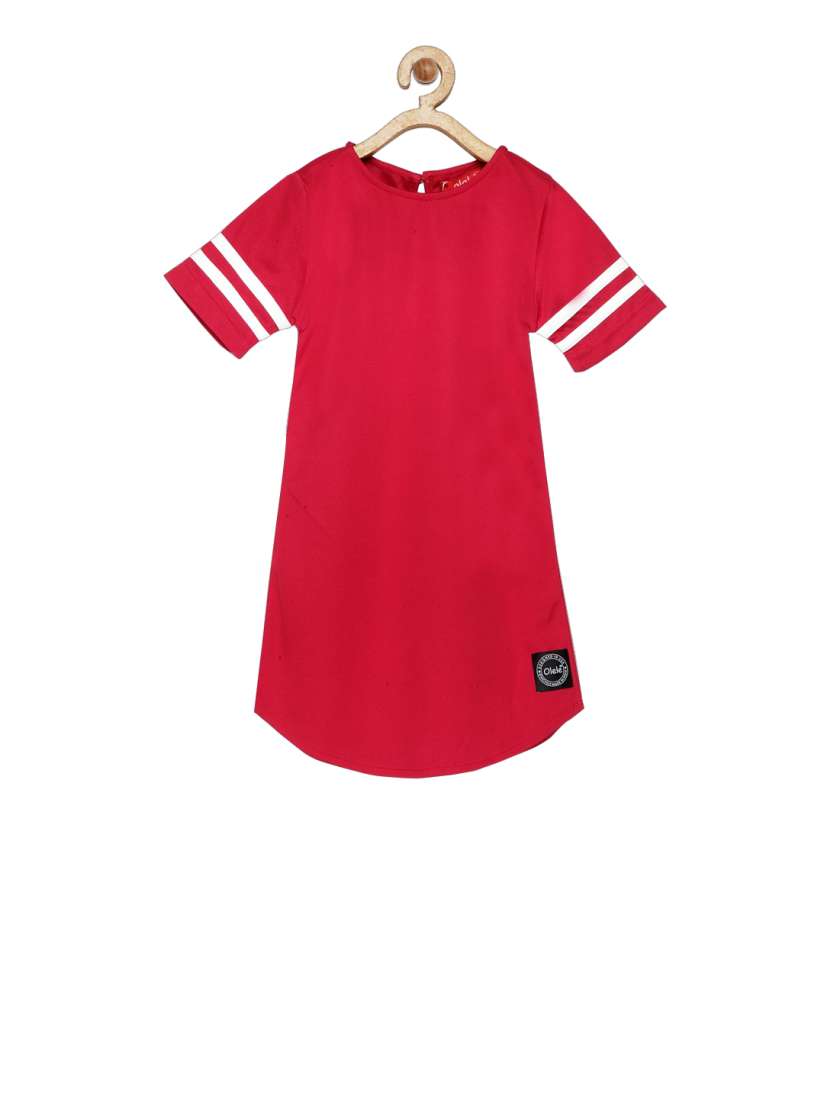 Girls red t shirt dress new arrivals