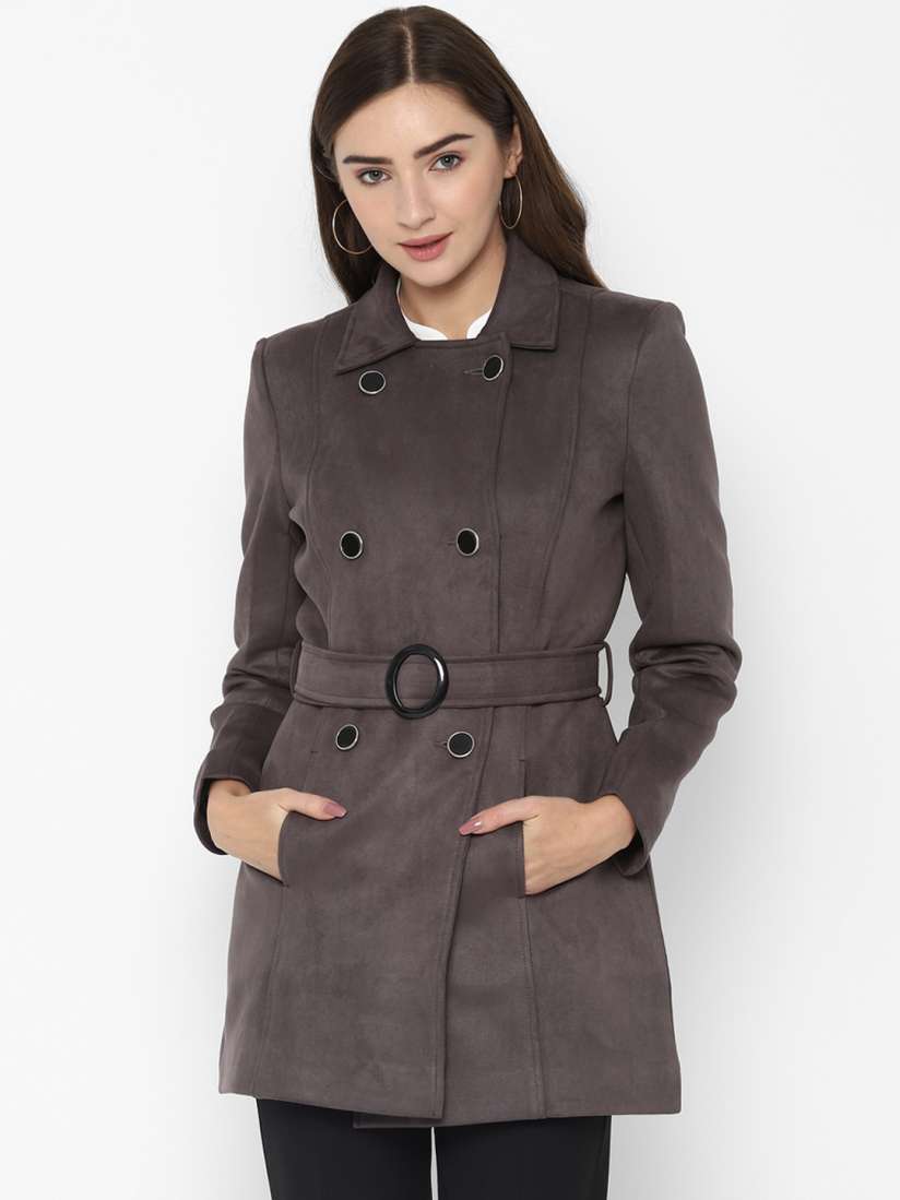 Buy Allen Solly Woman Solid Longline Trench Coat Coats for Women 11010636 Myntra