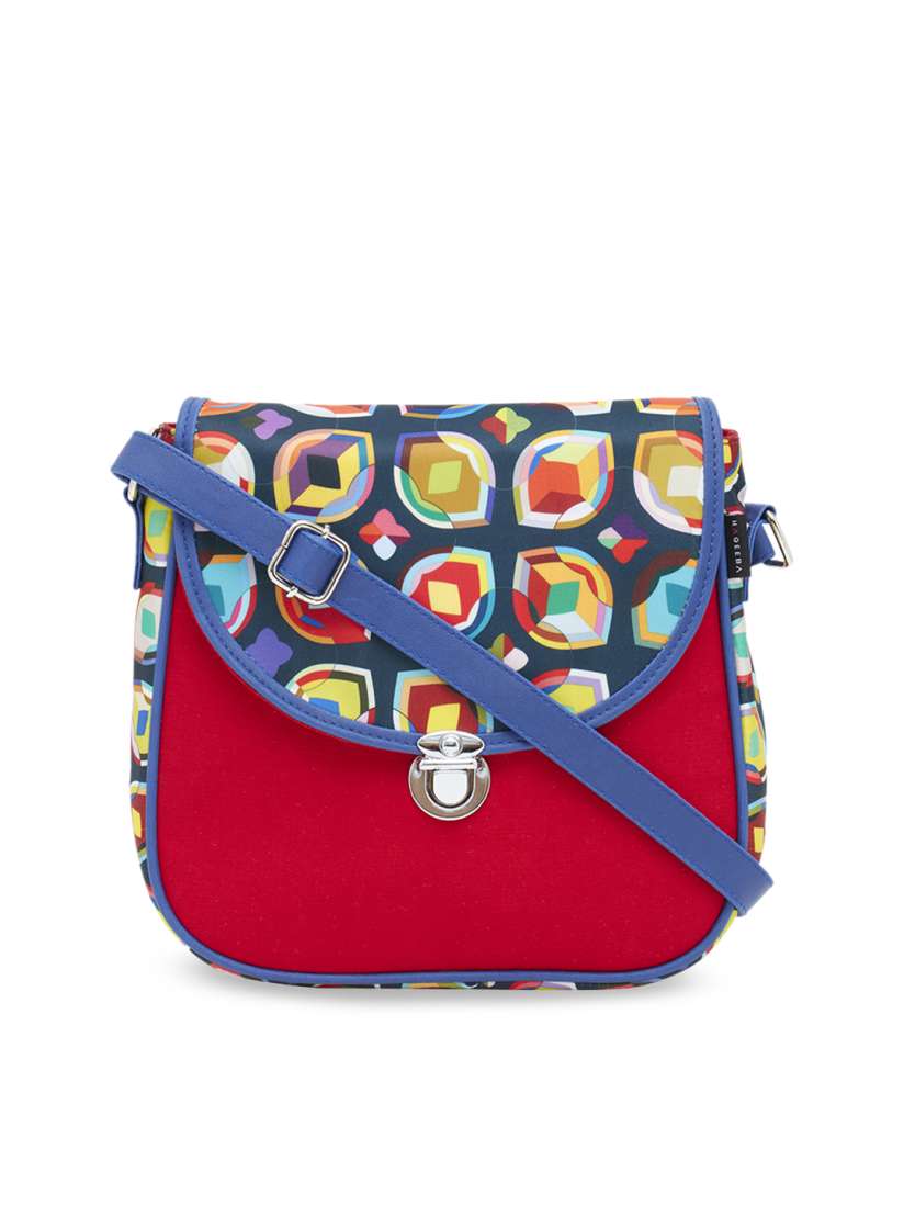 Buy HAQEEBA Red Blue Printed Sling Bag Handbags for Women 11010968 Myntra