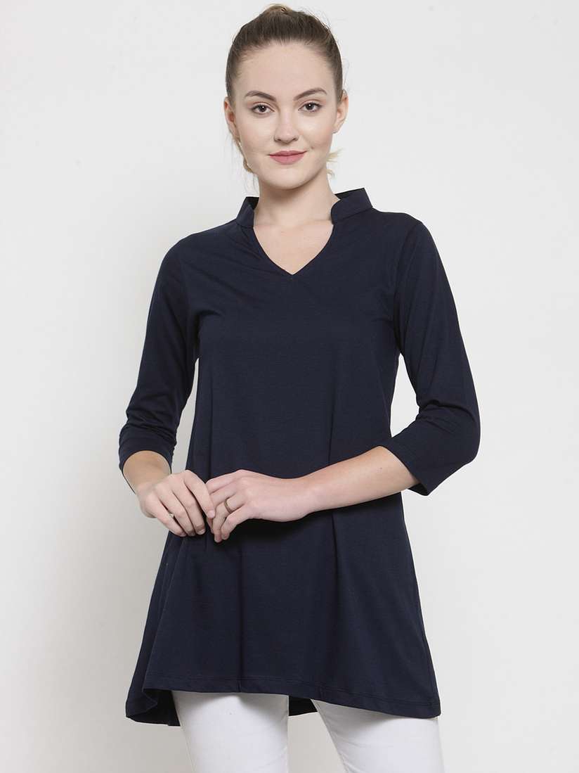 Neck Knitted Tunics Turtle Neck Half Sleeves Knitted Tops – StyleAsh