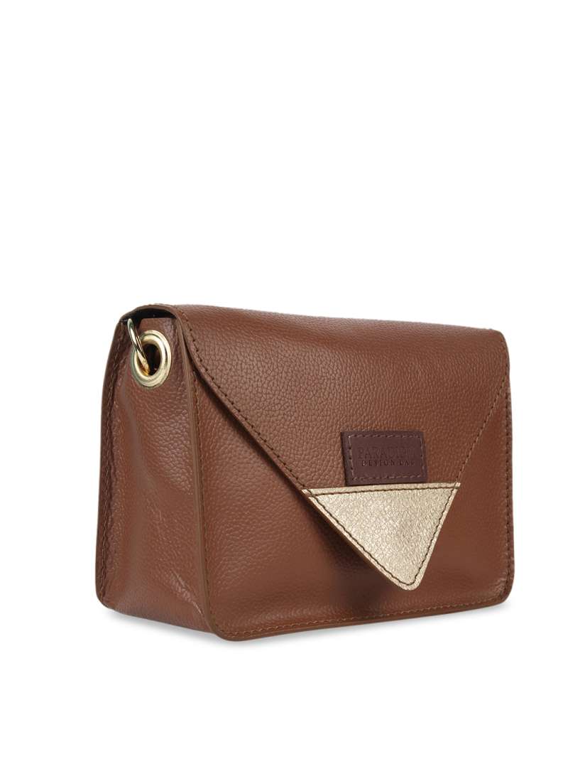 Buy Paradigm Design Lab Brown Genuine Leather Colourblocked Sling Bag Handbags for Women 11024524 Myntra