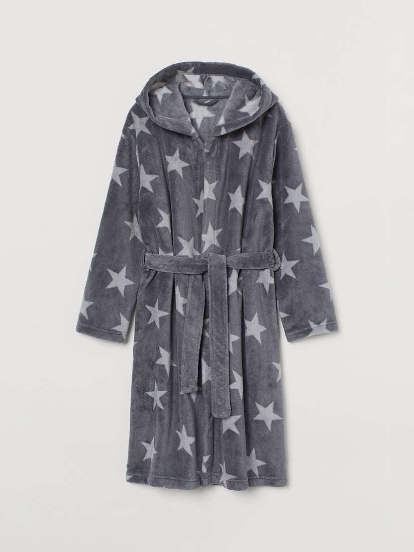 Hatley Kids Grey Dressing Gown Hatley Girls Blue Fleece Dressing
