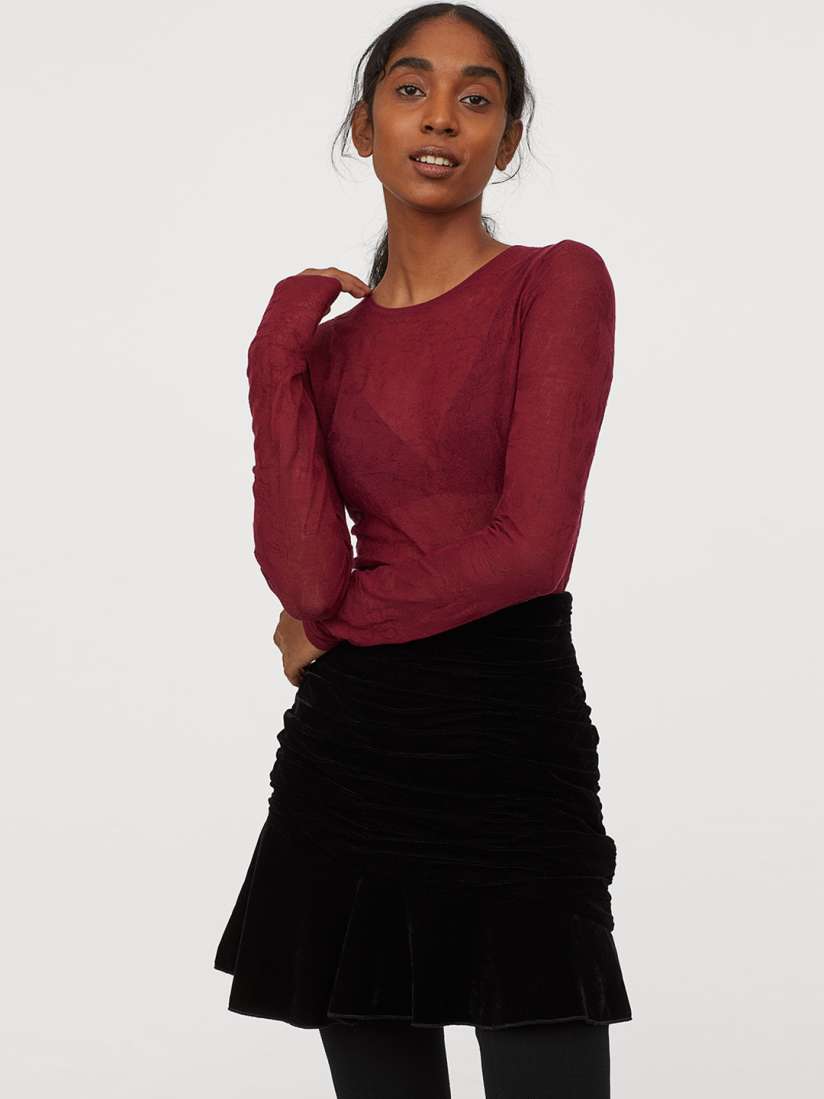 Black velvet skirt h&m clearance