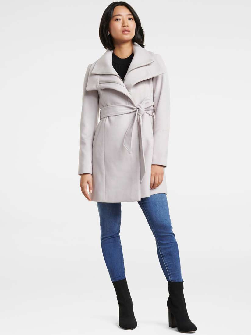 Buy Forever New Women Grey Solid Longline Petite Penelope Wrap Coat Coats for Women 11025812 Myntra