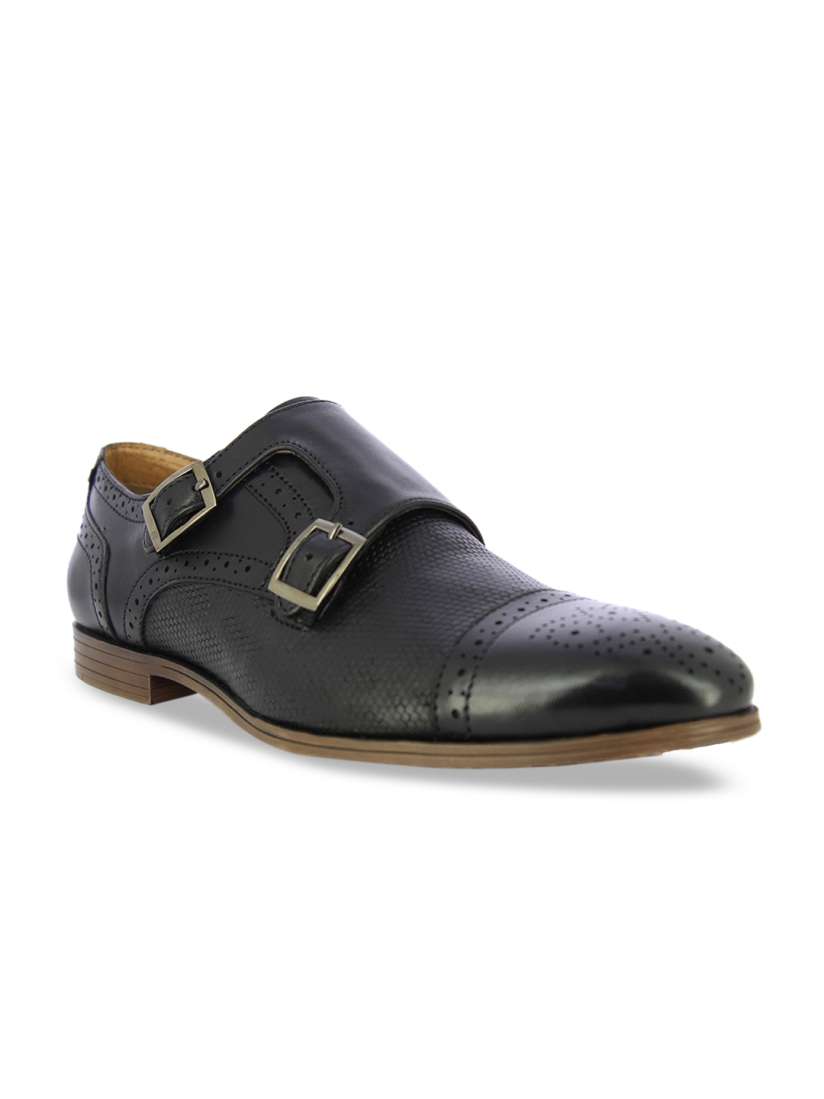 Buy Alberto Torresi Men Black Textured Leather Formal Monks Formal Shoes for Men 11036700 Myntra