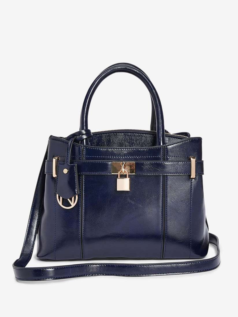 Buy next Navy Blue Solid Handheld Bag Handbags for Women 11039092 Myntra