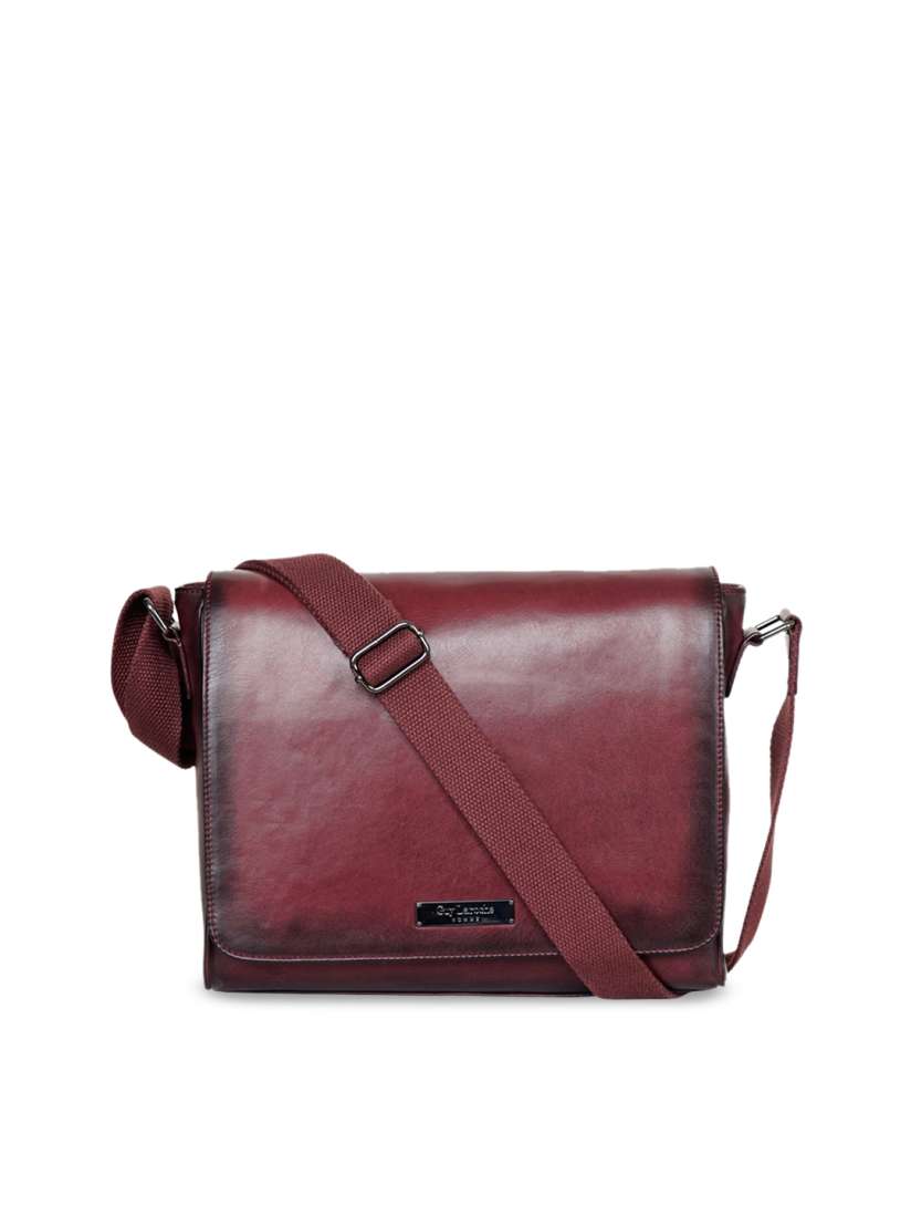 Buy Justanned Men Burgundy Solid Messenger Leather Bag Messenger Bag for Men 11043492 Myntra