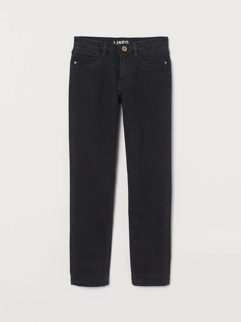 Buy H M Girls Black Solid Skinny Fit Lined Jeans Jeans for Girls 11060416 Myntra