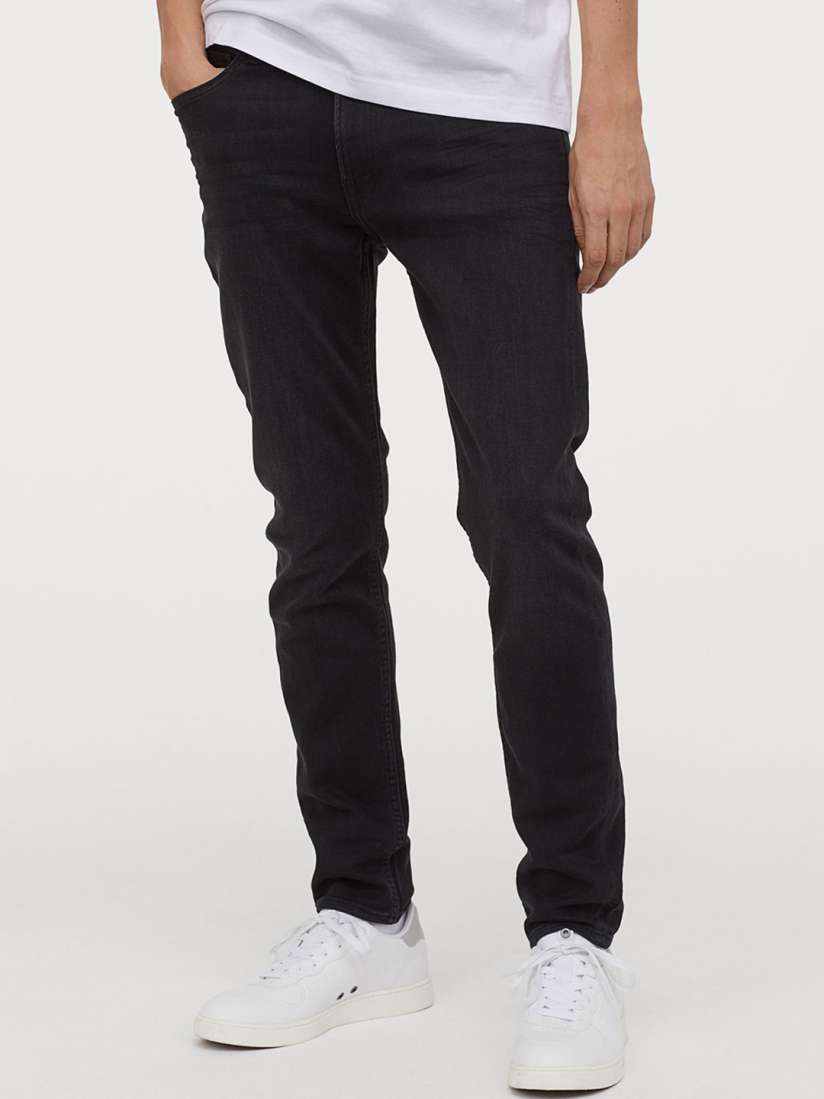 Black denim joggers mens discount