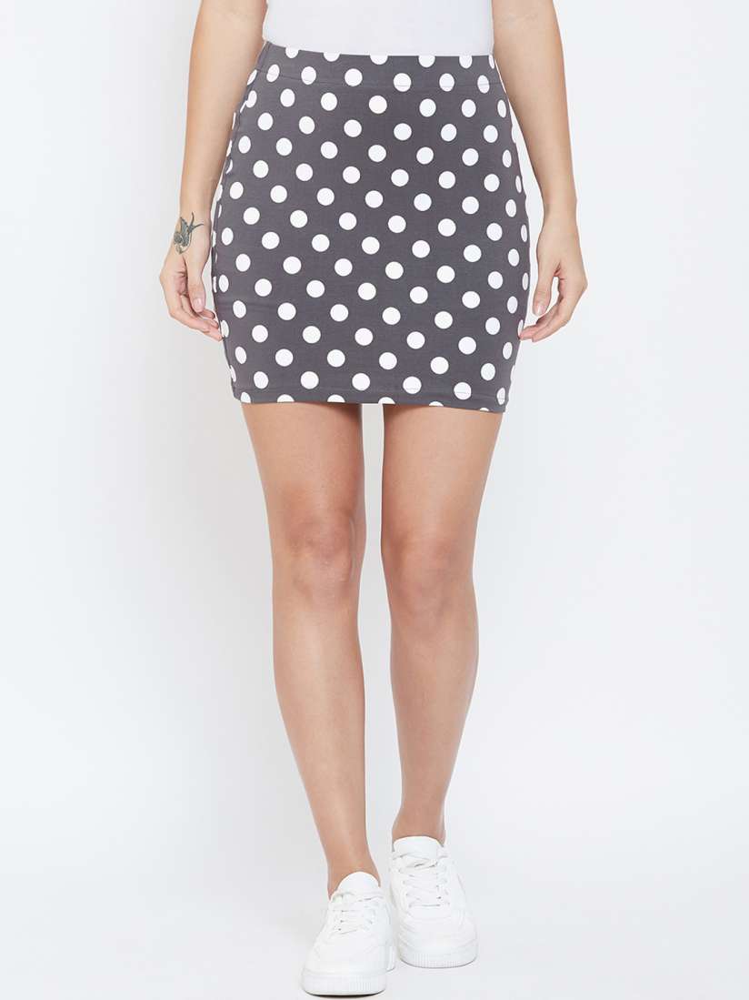 Polka dot pencil mini skirt cheap