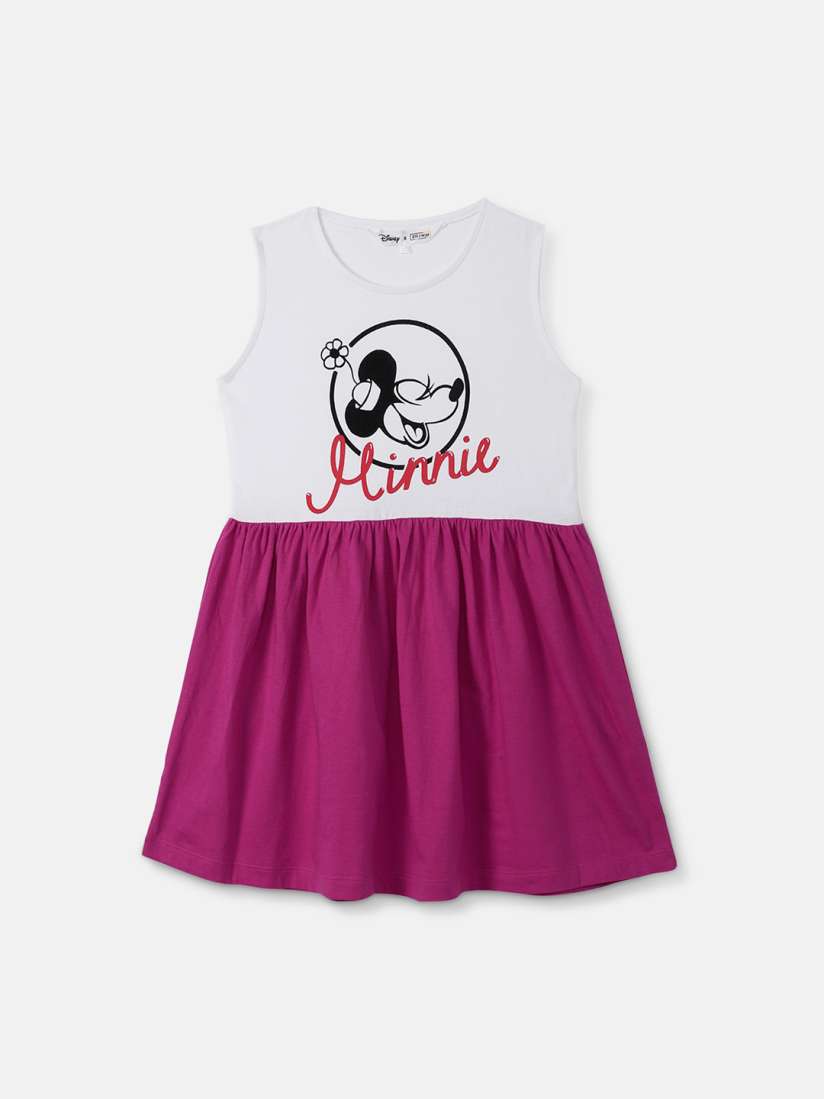 Buy DISNEY X ZILINGO Girls White Mickey and Friends Printed Fit and Flare Dress Dresses for Girls 11096658 Myntra