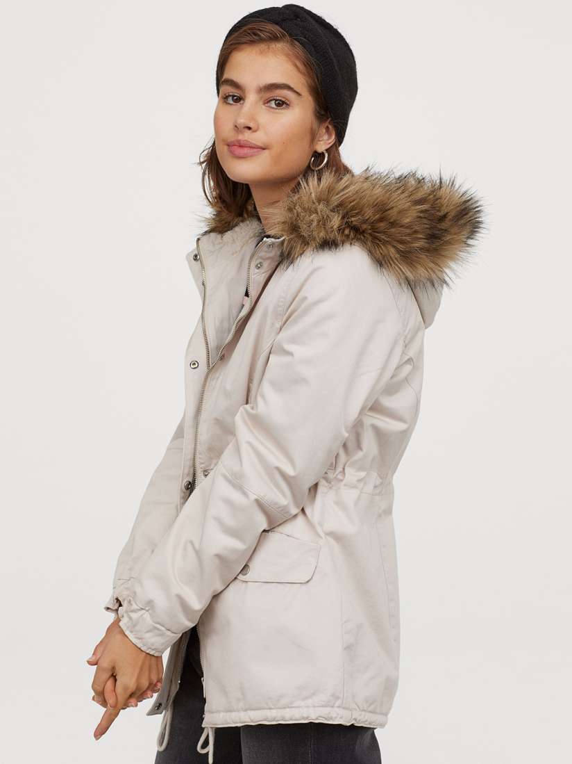 Buy H M Beige Pile Lined Parka Jackets for Women 10911484 Myntra