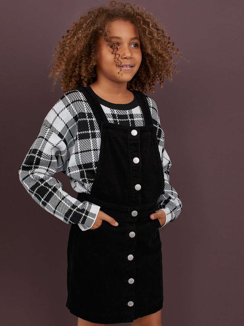 Buy H M Girls Black Dungaree Dress Dresses for Girls 10929722 Myntra