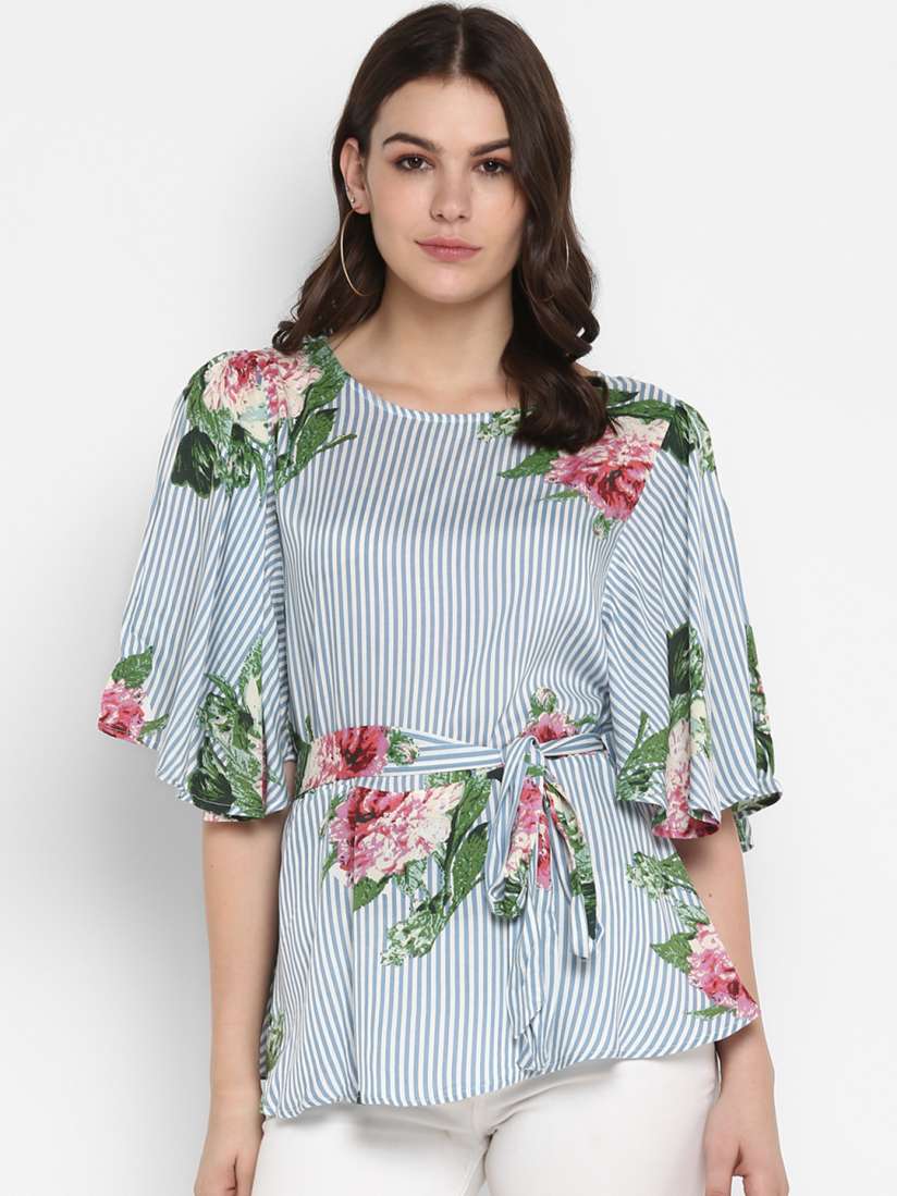 Buy MIAMINX Women Blue Printed A Line Top Tops for Women 10930190 Myntra