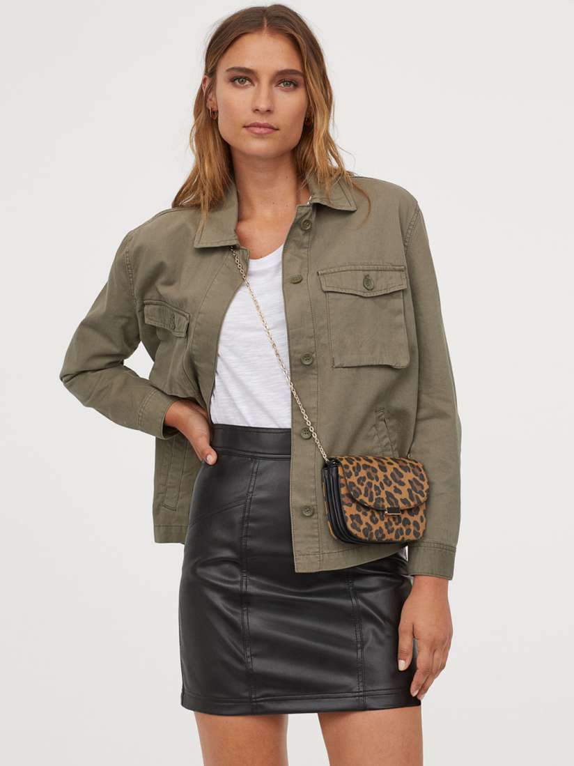 Green leather skirt h&m online