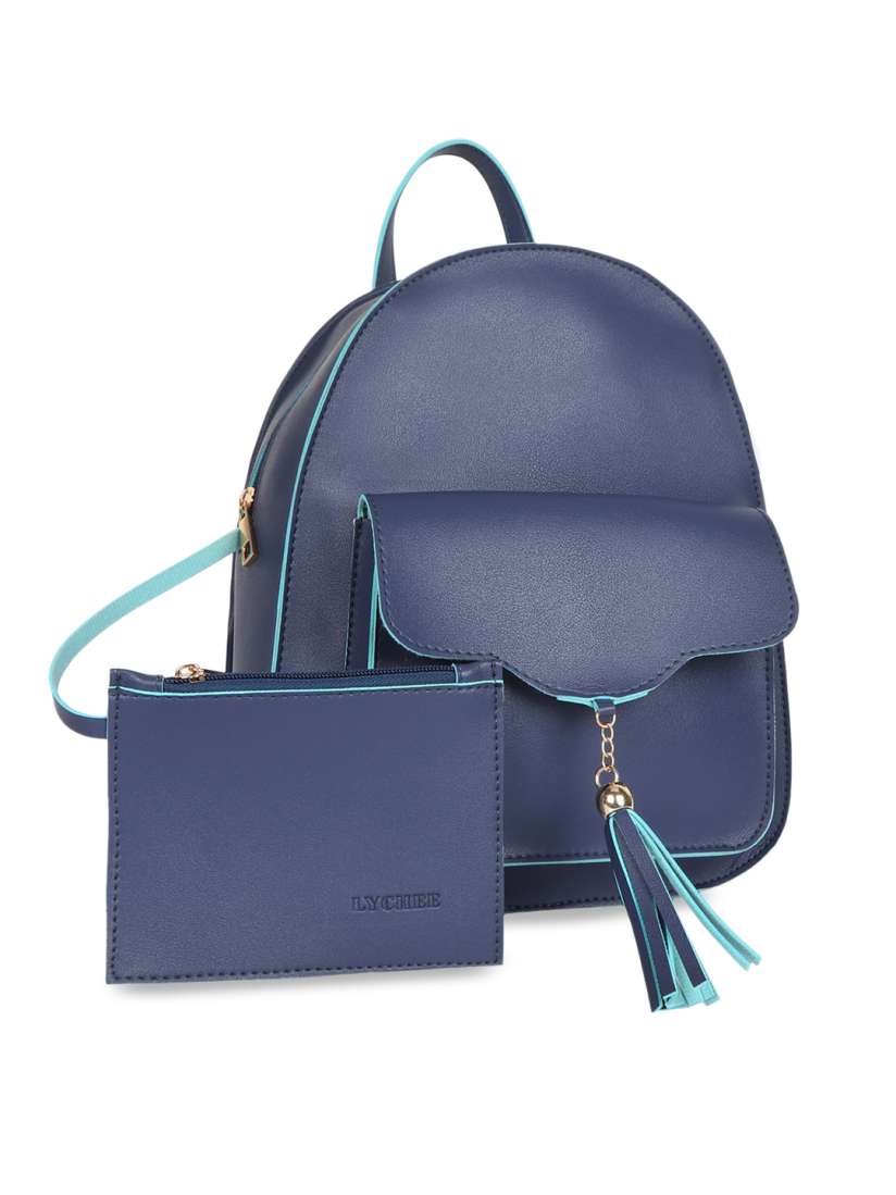 Buy Lychee bags Women Blue Solid Backpack Backpacks for Women 10937880 Myntra