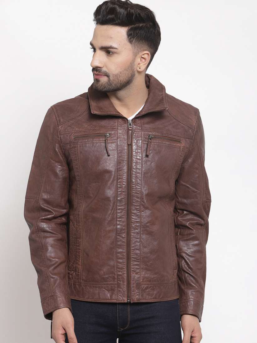 Teakwood leather jackets myntra on sale