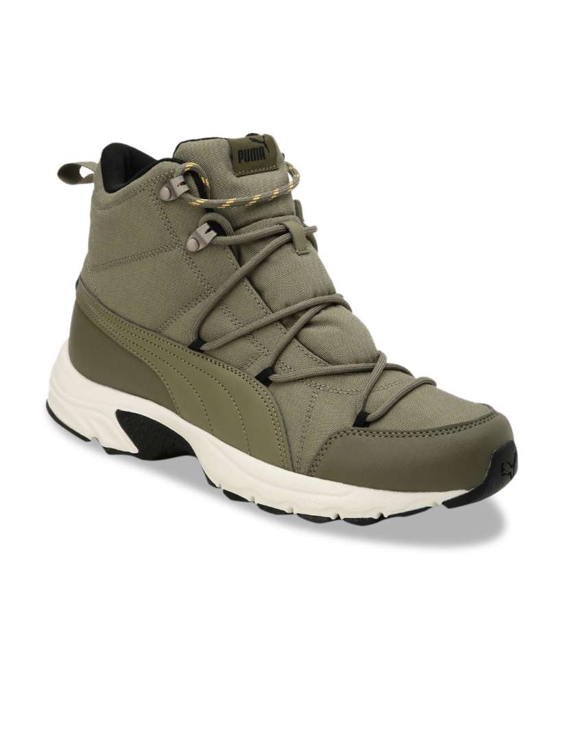 Buy Puma Unisex Olive Green Solid Mesh High Top Axis Trail Sneakers Casual Shoes for Unisex 10943112 Myntra