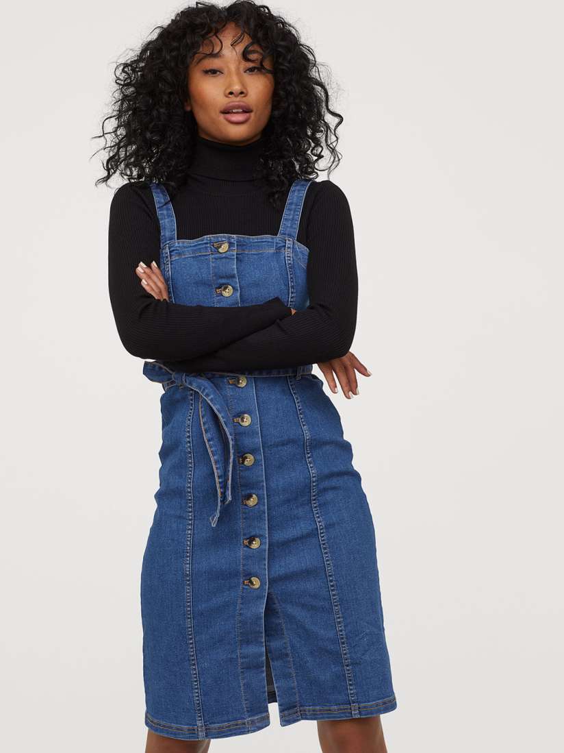 Denim pinafore dress h&m shop