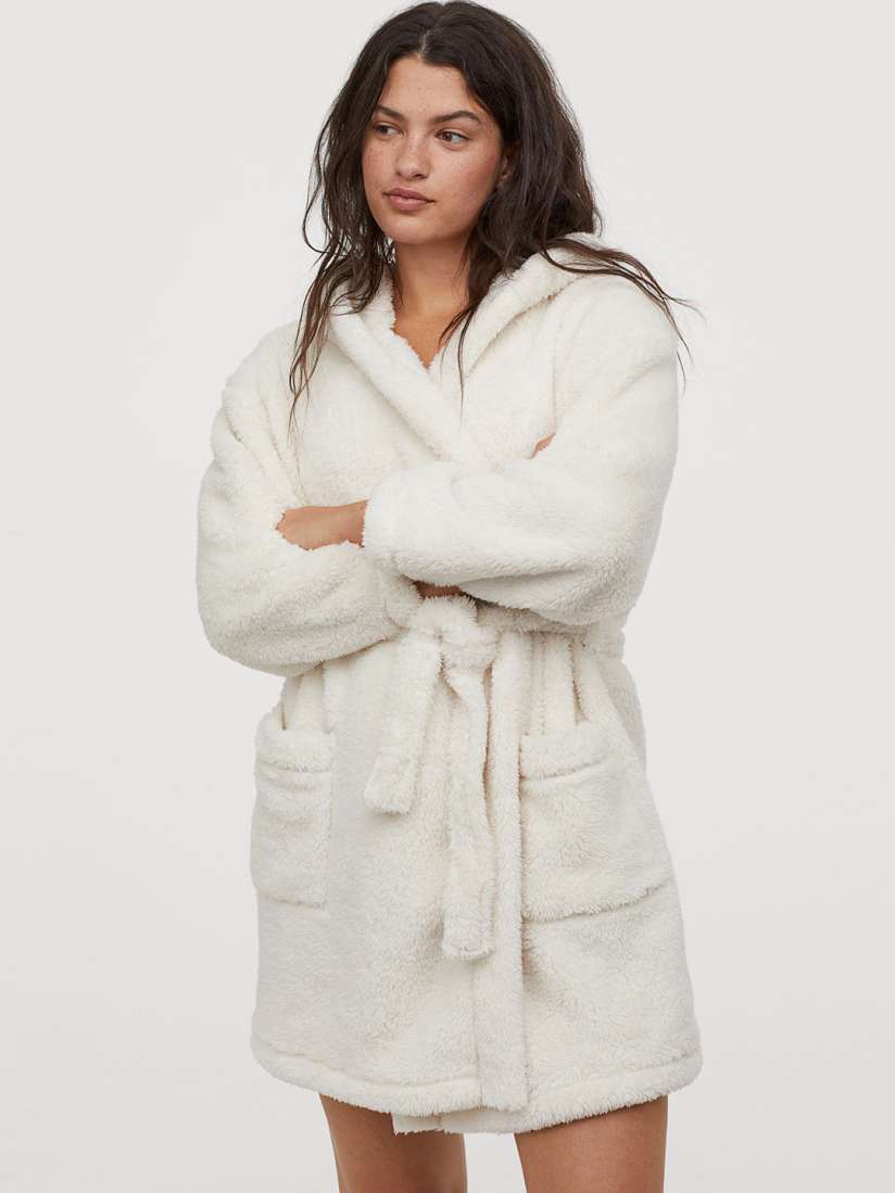 Buy H M Women White Pile Dressing Gown Robe for Women 11146232 Myntra