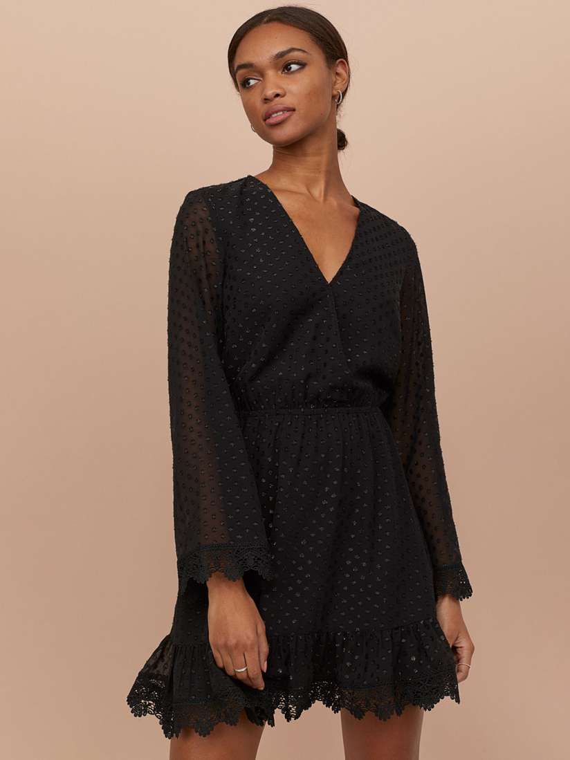 V neck chiffon dress h&m top